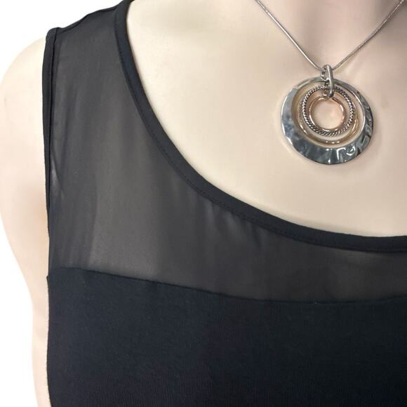 CATO Chiffon Trim Dress Tank Top Size 26/28 in Black - Picture 6 of 9